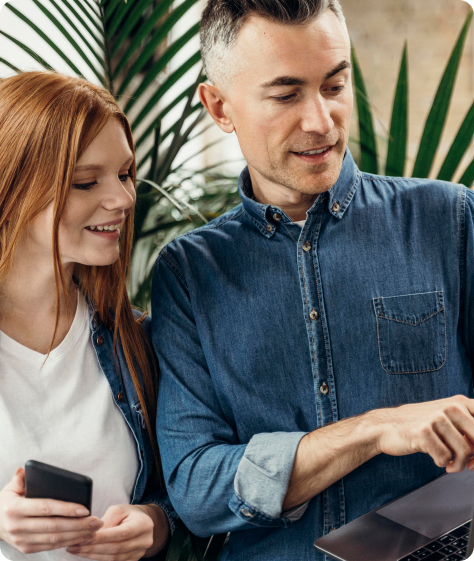 Man and woman are discussing